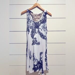 SIMPLY COUTURE WOMEN'S TUNIC WHITE BLACK PAISLEY